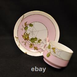 CFH Haviland Cup & Saucer Butterfly Handle Hops & Spider Web 1868-1881 Limoges