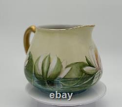 Captivating W. G. & Co. Limoges Hand-Painted Water Lillies Cider Pitcher