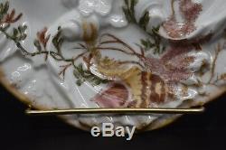 Chas Field Haviland Limoges Hand Painted Wave Mold Sea Life Ocean Oyster Plate C