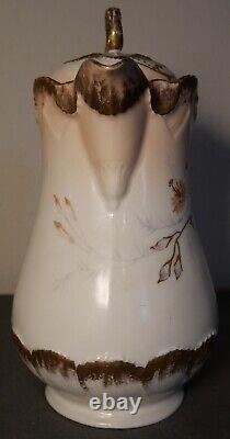 Circa 1900 French Art Nouveau L. Straus & Sons Limoges Porcelain Chocolate Pot