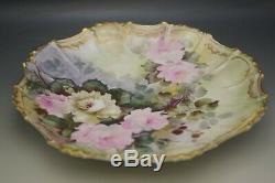 Coiffe Limoges Bold Roses 12 Platter Plate Hand Painted Antique 1891-1914