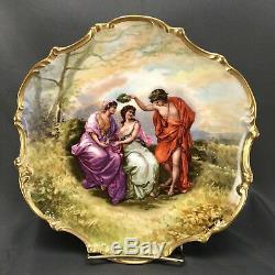 Coiffe Limoges Hand Painted Signed Luca Multi Figure Classical Scene 10 Charger