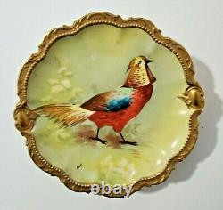 Coronet Limoges Hand Painted Birds Dessert Set
