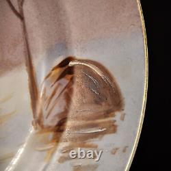 Coronet Limoges Plate 10 1/4 Hand Painted René Forest Winter Scene Gold 1920's