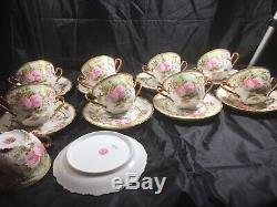 Cream Soups With Under Plate Hand Painted 1910 AkCD Limoges (9)