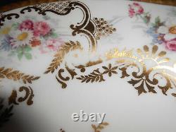 D&Co Delinieres Bernardaud Limoges Heavy Gilt Floral Hand Painted Plates 9