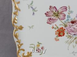 D&Co Limoges Hand Painted Dresden Style Floral & Gold Dresser Tray C. 1894-1900