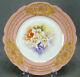 D&co Limoges Hand Painted Floral Pompadour Pink Raised Gold 9 Inch Dinner Plate