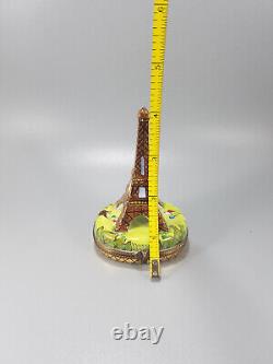 Eiffel Tower Paris France Limoges Hand Painted Trinket Box Peint Main