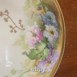 Elite Works Bawo & Dotter Limoges Hand Painted Floral 3 Footed 8.5 Bowl