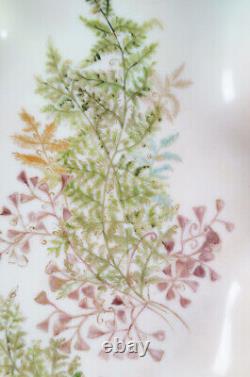 Elite Works Coiffe Limoges Hand Painted Ferns & Gold Serving Dish 1896 1900