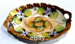 Exceptional Hand Painted Violets T&v Limoges France Venice 1896 Pickard Dish