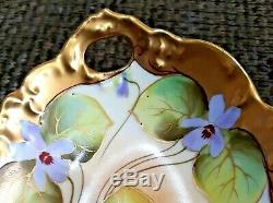 Exceptional Hand Painted Violets T&v Limoges France Venice 1896 Pickard Dish