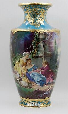 Exquisite Limoges France Hand Painted Gold Encrusted & Jewels Vase Wow