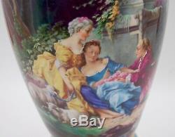 Exquisite Limoges France Hand Painted Gold Encrusted & Jewels Vase Wow