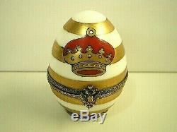 FABERGE Limoges IMPERIAL CROWN 0003 (Christmas Xmas Holiday) HAND PAINTED EGG