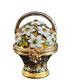 Faberge Hand Painted In Limoges France Flowers Basket Porcelain Trinket Box