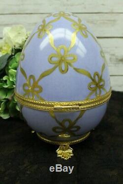 Faberge Limoges Swan Egg Limited Edition No. 56 Hand Painted Great Condition