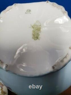Flambeau French Limoges hand painted Violets chocolate pot with lid circa 1900