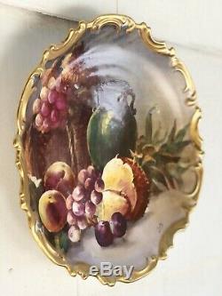 Flambeau Gold Limoges Hand Painted Artist Signed 13 Charger Plate