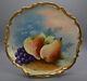Flambeau Limoges 10.5 Charger Plate Hand Painted Pears Grapes Signed May