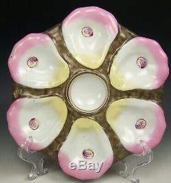 French Hand Painted Oyster Plate 06 Well