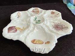 French Haviland Limoges Porcelain Hand Painted Fish Clam Oyster Plate 1880-1889