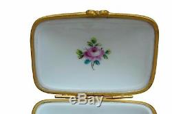 French Vintage Hand Painted Le Tallec Paris Hinged Casket Trinket Box Porcelain