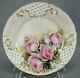 Gda Limoges Hand Painted Large Pink Roses & Gold 8 1/2 Inch Luncheon Plate C1902