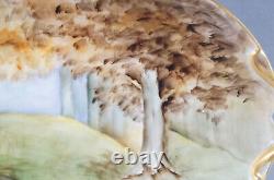 GDA Limoges Hand Painted Signed Christie Landscape Trees Mushrooms Small Platter