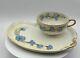 Gda Limoges Hand-painted Teacup & Tray Set Signed By Ruby Carson 02/15/1946