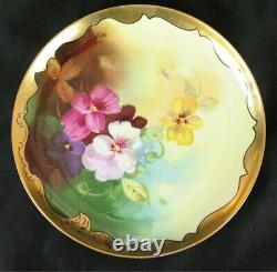 GDA Limoges Pickard Gold Accent Hand Painted Floral Plate by E. Challinor 8.5