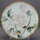Gdm Limoges Hand Painted Large Pink Rose & Gold 8 1/8 Inch Plate C. 1891