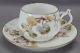 Gdm Limoges Hand Painted Pink Blue Floral & Gold Tea Cup & Saucer C. 1882-1890 C