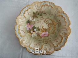 GORGEOUS Pair 9 IN. LIMOGES FRANCE AK/CD Plates HAND PAINTED GOLD GILT Excellent