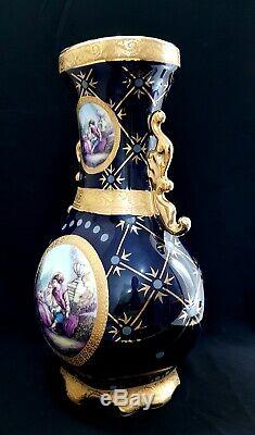 Genuine Vintage Limoges France Large Hand Painted Antique Porcelain Vase Rare