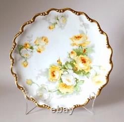 George Borgfeldt Limoges Hand Painted Yellow Roses 8.5 Plate, Circa 1906-1920