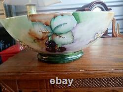 Georgeous Antique Limoges D&C France Hand Painted Footed Punch/Fruit Bowl