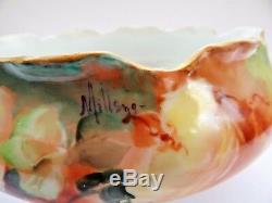 Gorgeous Antique Limoges Signed Hand Painted Large Center Bowl Jardiniere