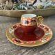 Gorgeous Limoges France T&v Hand Painted Poppies Gold Cup And Saucer Antique
