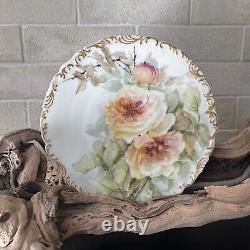 Gorgeous T & V Limoges France Hand painted Rose Plate