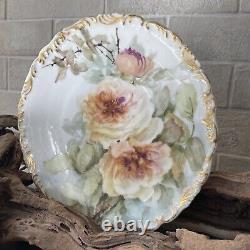 Gorgeous T & V Limoges France Hand painted Rose Plate