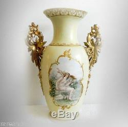 Guerin Limoges LARGE hand painted finest quality vase pre 1891