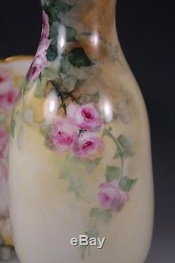 HAND PAINTED Roses Vase