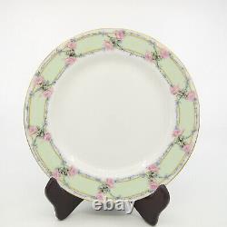 HAVILAND Limoges Set of 6 Hand Painted Dessert Plates Roses Outside Decorated
