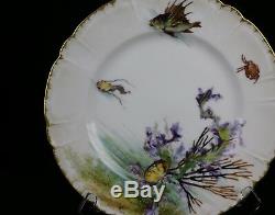 H&Co. L France Haviland Limoges Sea Life Fish Crab Shell Handpainted 9.5 Plate