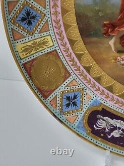 Hand Painted Austrian Royal Vienna Porcelain 11.5 Charger Revenge of Graces