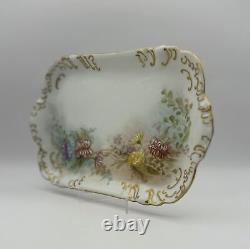 Hand-Painted CFH-GDM Limoges France Porcelain Tray with Flowers