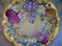 Hand Painted Grapes PT Bavaria Tirschenreuth Germany, 14 ¼ Inch Charger Signed