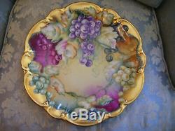 Hand Painted Grapes PT Bavaria Tirschenreuth Germany, 14 ¼ Inch Charger Signed